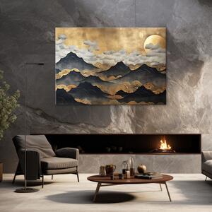 Obraz na plátně Japonská zlatá horská krajina Rozměry: 60 x 40 cm