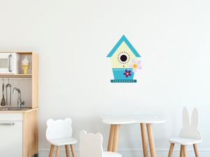 Nálepka na zeď pro děti Domeček pro ptáčky Rozměry: 100 x 100 cm