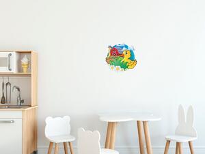 Nálepka na zeď pro děti Žlutá kačenka na farmě Velikost: 10 x 10 cm