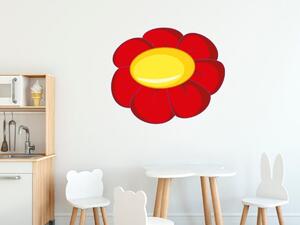 Nálepka na zeď pro děti Velký červený kvítek Rozměry: 100 x 100 cm