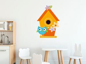 Nálepka na zeď pro děti Budka pro ptáčky Velikost: 10 x 10 cm