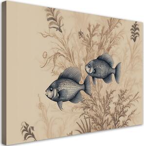 Obraz na plátně Vodní rostliny a ryby Rozměry: 60 x 40 cm