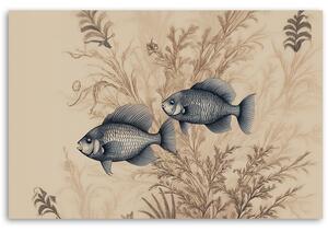 Obraz na plátně Vodní rostliny a ryby Rozměry: 60 x 40 cm