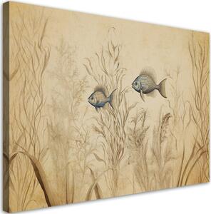 Obraz na plátně Vodní rostliny s rybami Rozměry: 60 x 40 cm