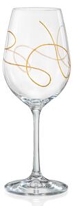 Crystalex sklenice na bílé víno Viola String Zlatý pantograf 350 ml 2 KS