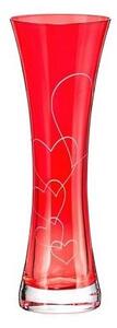Crystalex červená skleněná váza Love 19,5 cm 1KS