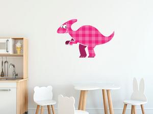 Nálepka na zeď pro děti Růžový dinosaurus Velikost: 10 x 10 cm