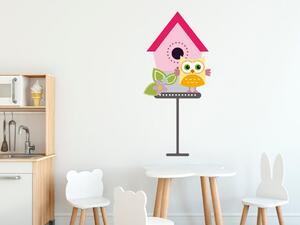 Nálepka na zeď pro děti Sovička v při domku Rozměry: 100 x 100 cm