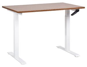 Manuálně výškově nastavitelný pracovní stůl DESTINES 120 cm 72 cm Hnědá/Bílá