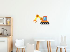 Nálepka na zeď pro děti Oranžový bagr Velikost: 10 x 10 cm