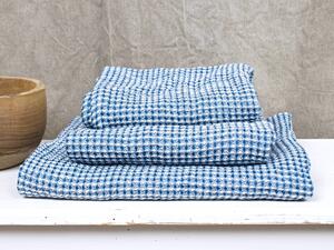 Snový svět Lněný ručník vaflový modrý Rozměr: 45 x 85 cm