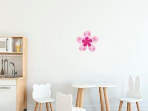 Nálepka na zeď pro děti Růžový tečkovaný kvítek Rozměry: 100 x 100 cm