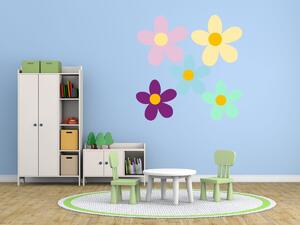 Nálepka na zeď pro děti Hezké barevné kvítky Rozměry: 100 x 100 cm