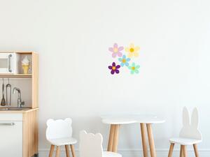 Nálepka na zeď pro děti Hezké barevné kvítky Velikost: 10 x 10 cm