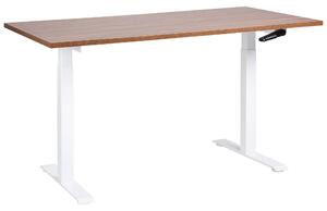 Manuálně výškově nastavitelný pracovní stůl DESTINES 160 cm 72 cm Hnědá/Bílá