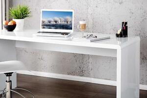 Kancelářský stůl Barter 120cm bílý vysoký lesk