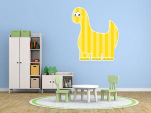 Nálepka na zeď pro děti Dinosaurus a žluté pruhy Velikost: 10 x 10 cm