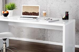 Kancelářský stůl Barter 140cm bílý vysoký lesk