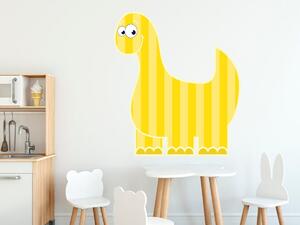 Nálepka na zeď pro děti Dinosaurus a žluté pruhy Velikost: 10 x 10 cm