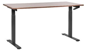 Manuálně výškově nastavitelný pracovní stůl DESTINES Hnědá/Černá 160 cm 72 cm