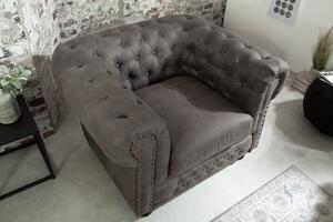 Luxusní křeslo Chesterfield Vintage šedé