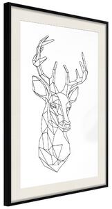 Artgeist Minimalist Deer Velikosti (šířkaxvýška): 20x30, Finální vzhled: Černý rám s paspartou