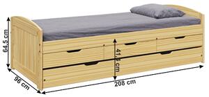 Jednolůžková postel 90x200 cm Marcy (hnědá). 1040258