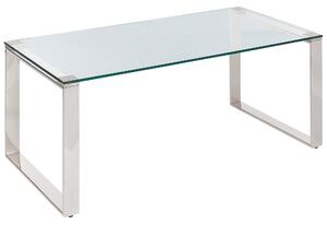 Konferenční stolek se skleněnou deskou stříbrný TILON