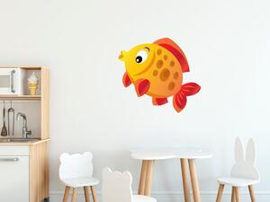 Nálepka na zeď pro děti Žluto-oranžová rybička Velikost: 10 x 10 cm