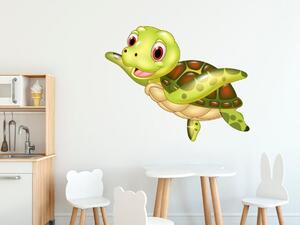 Nálepka na zeď pro děti Zelená želva Velikost: 10 x 10 cm