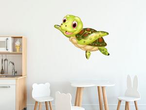 Nálepka na zeď pro děti Zelená želva Rozměry: 30 x 30 cm