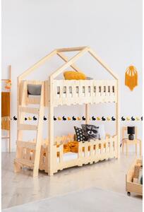 Domečková patrová dětská postel 70x140 cm v přírodní barvě Zippo B – Adeko