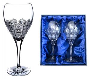 Onte Crystal Bohemia Crystal ručně broušené sklenice na červené víno 500pk 420 ml 2KS