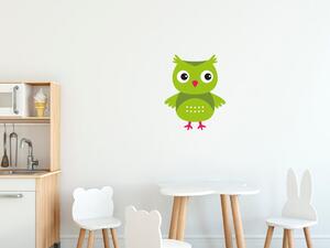 Nálepka na zeď pro děti Malá limetková sovička Velikost: 10 x 10 cm