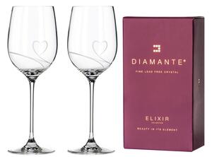 Diamante sklenice na bílé víno Srdce 330 ml 2KS