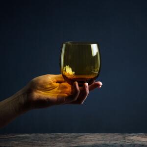 Květná 1794 ručně foukané skleničky na nealko nápoje Tethys Amber 520 ml 2KS