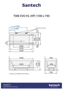 Santech Vana Time Evo -HP 159x79cm TIEVO160-HP