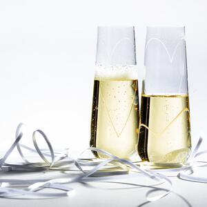 Crystalex sklenice na šampaňské Heart 250 ml 2KS