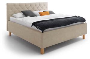 Čalouněná postel kartika s úložným prostorem 160 x 200 cm béžová