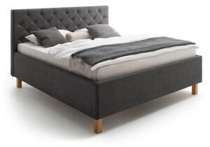 MUZZA Čalouněná postel kartika s úložným prostorem 160 x 200 cm antracitová