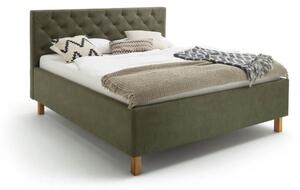 MUZZA Čalouněná postel kartika s úložným prostorem 180 x 200 cm zelená
