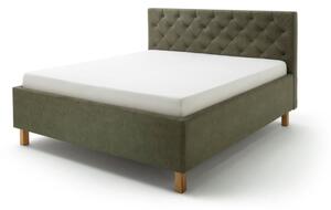 Čalouněná postel kartika s úložným prostorem 160 x 200 cm zelená