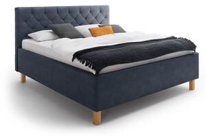 MUZZA Čalouněná postel kartika s úložným prostorem 160 x 200 cm modrá
