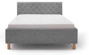 Čalouněná postel kartika s úložným prostorem 160 x 200 cm světle šedá