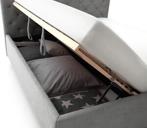Čalouněná postel kartika s úložným prostorem 180 x 200 cm světle šedá