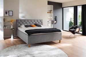 Čalouněná postel kartika s úložným prostorem 180 x 200 cm světle šedá