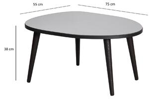 Konferenční stolek Gustavo (černá + šedá). 1089672