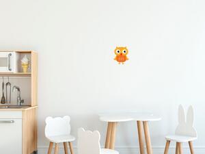 Nálepka na zeď pro děti Sova s ??červeným zobáčkem Velikost: 10 x 10 cm