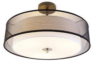 Moderní stropní svítidlo černobílé 50 cm 3-světelné - Drum Duo