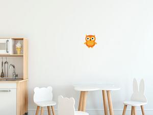 Nálepka na zeď pro děti Kulatá oranžová sovička Velikost: 20 x 20 cm